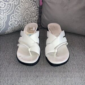 White Sandals with Black Soles 🤍